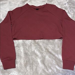 Burgundy long sleeve crop top